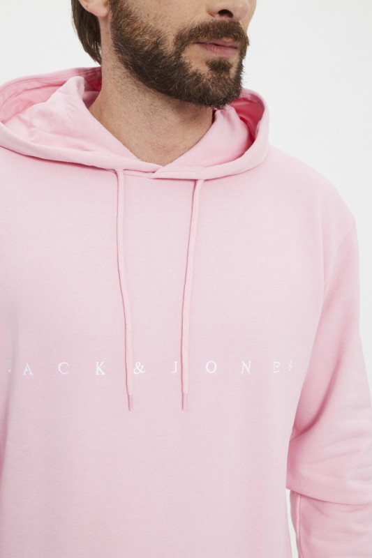 Sweat hood prism pink Jack & Jones pour homme