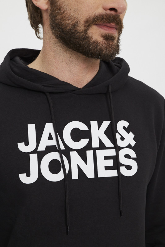 Sweat à capuche hood black en coton mélangé