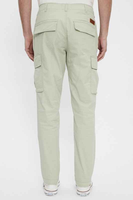 Pantalon cargo coupe droite beige