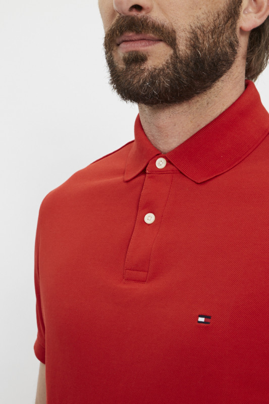 Polo homme rouge en coton