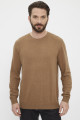 Pull en maille col rond couleur camel