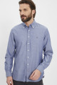 Chemise bleu indigo col boutonné