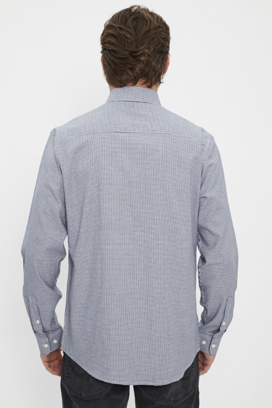 Chemise à petits carreaux Navy Blue