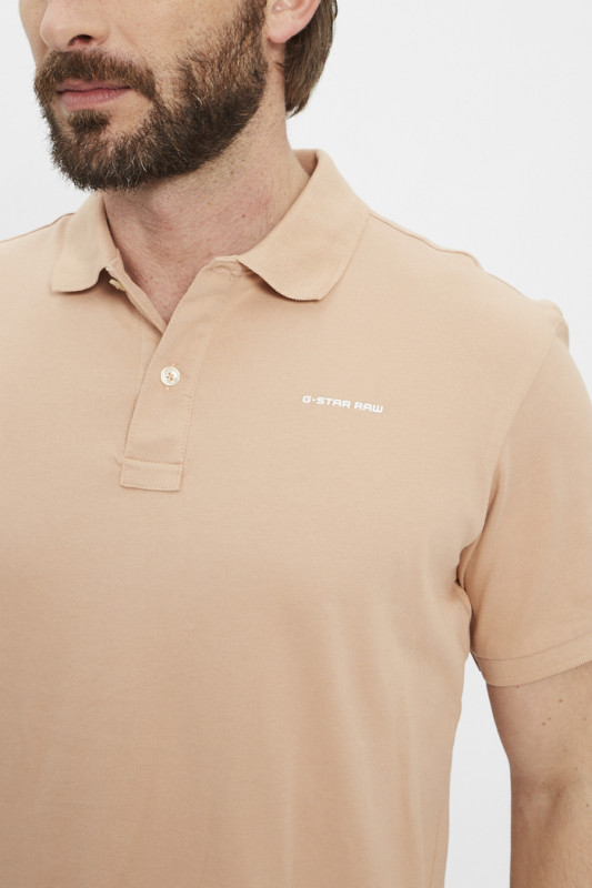 Polo G-star homme rosé en coton coupe slim