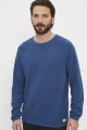 Pull maille col rond bleu indigo