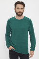 Pull maille col rond vert émeraude