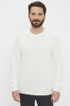 Pull maille col rond blanc
