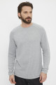 Pull maille col rond gris perle