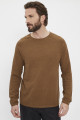 Pull en maille col rond marron