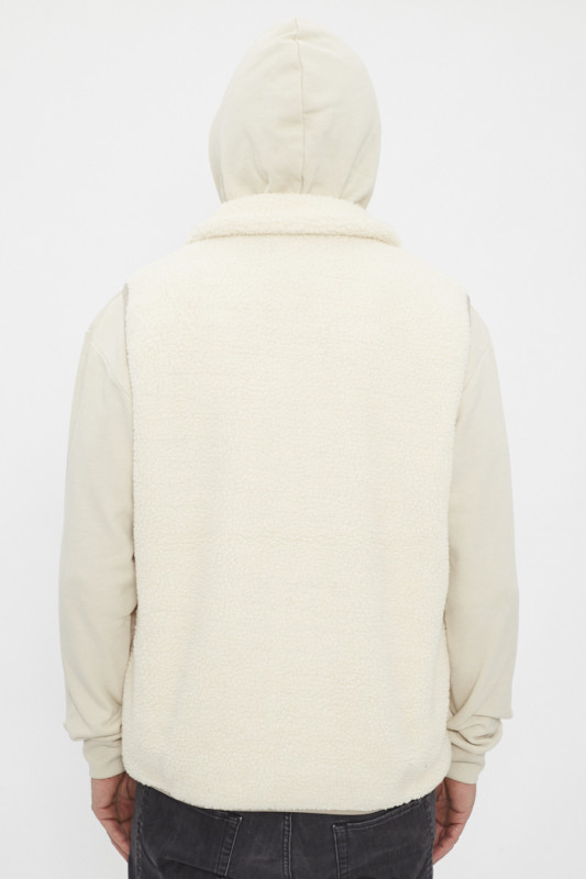 Veste teddy sans manches pour homme