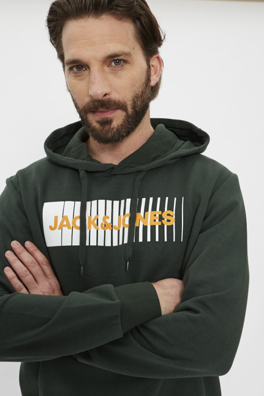 Sweat à capuche jack & jones avec logo floqué