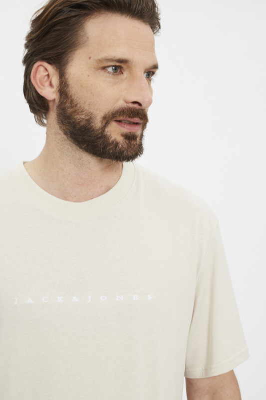T-shirt pour homme coupe relaxed 100% coton beige