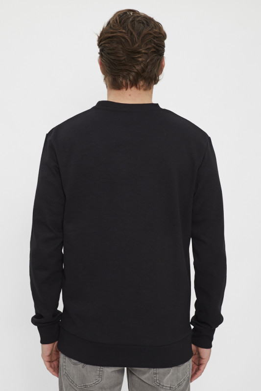 Sweat pour homme noir floqué