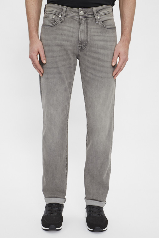 Jeans denim gris coupe regular homme