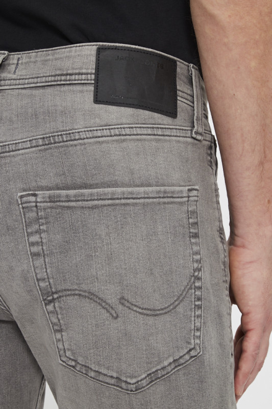 Jeans denim gris coupe regular coton mélangé 