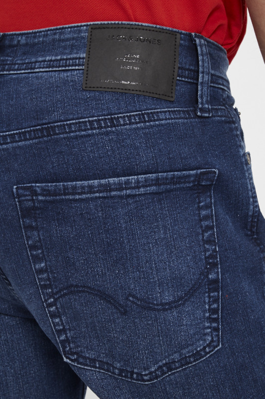 Jeans bleu denim coupe regular coton mélangé