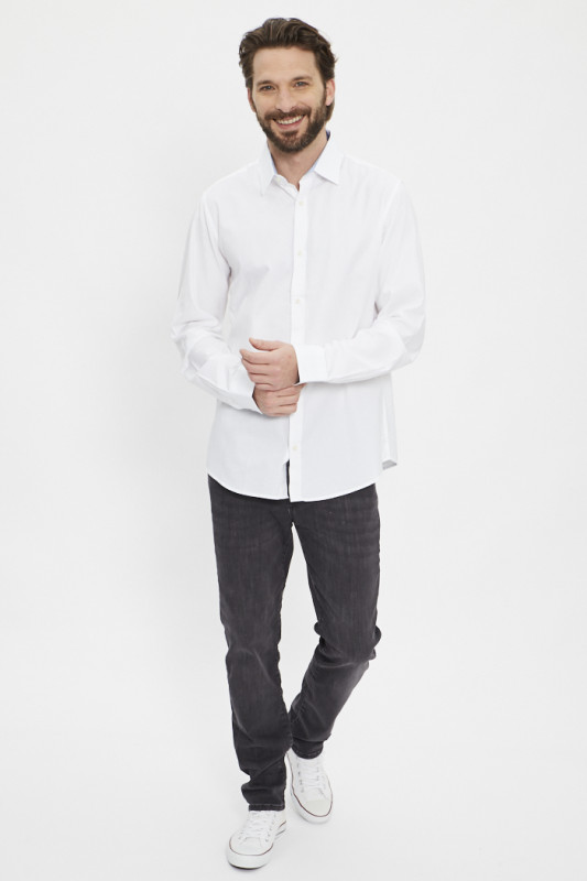 Chemise blanche classique intérieur col contrasté Jack & Jones