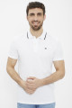 Polo slim col boutonné blanc