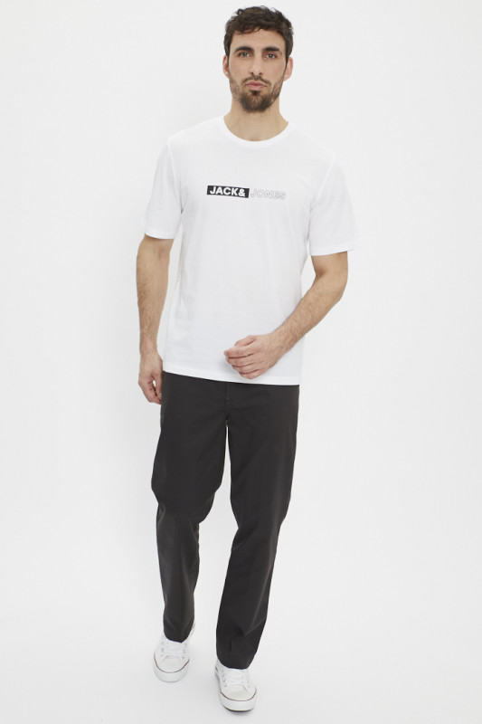 T-shirt Jack & jones pour homme logo floqué coupe standard couleur blanche