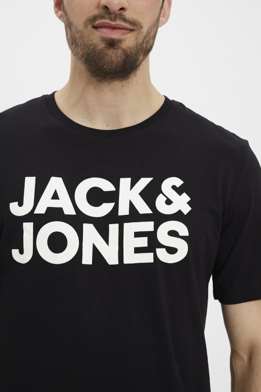 T-shirt noir manches courtes et coton