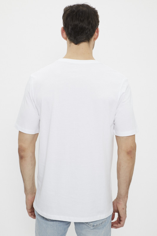 T-shirt blanc col rond manches courtes